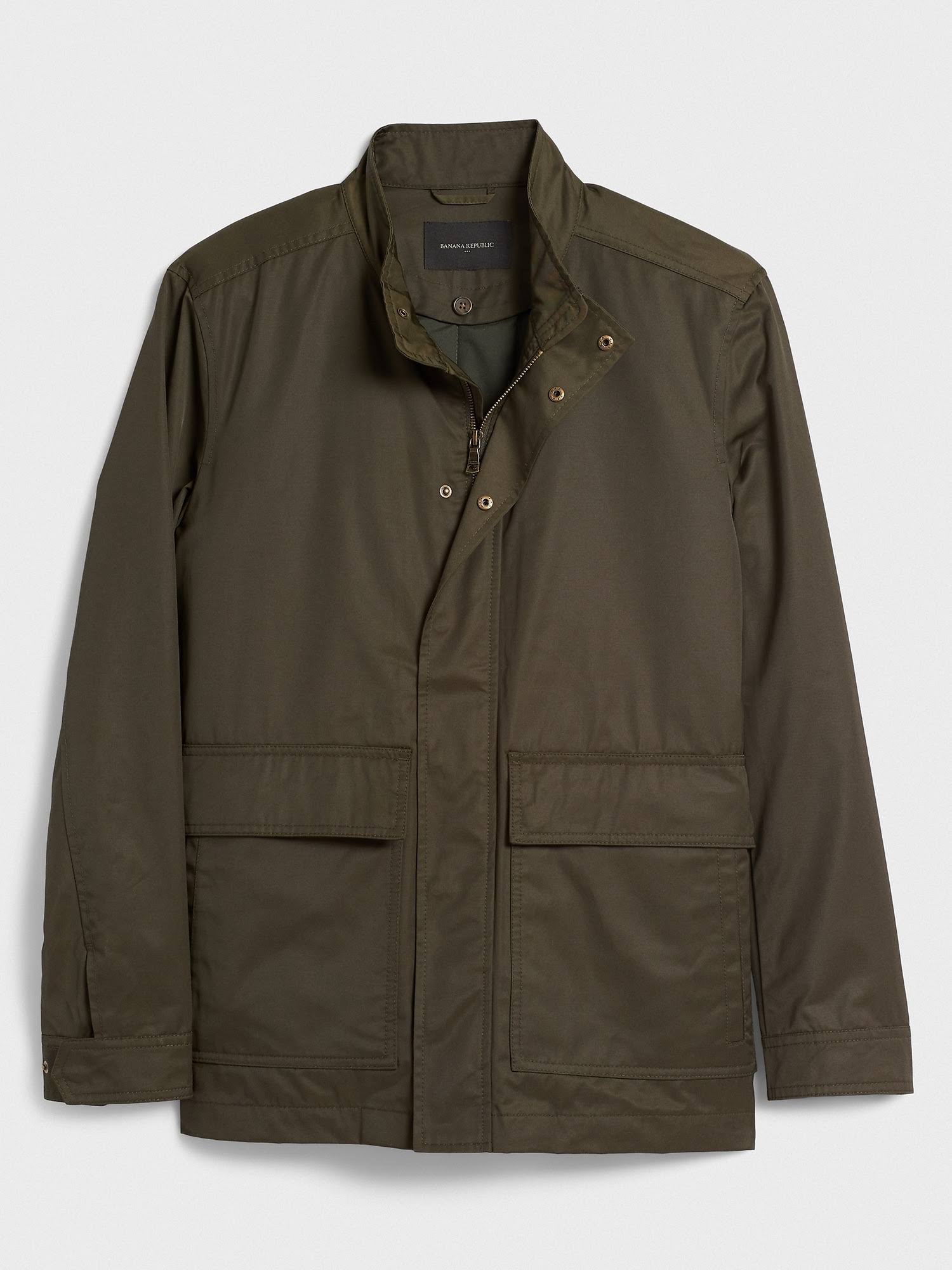 Banana Republic Factory Men's Water-Resistant Travel Jacket Moss Green Regular Size S