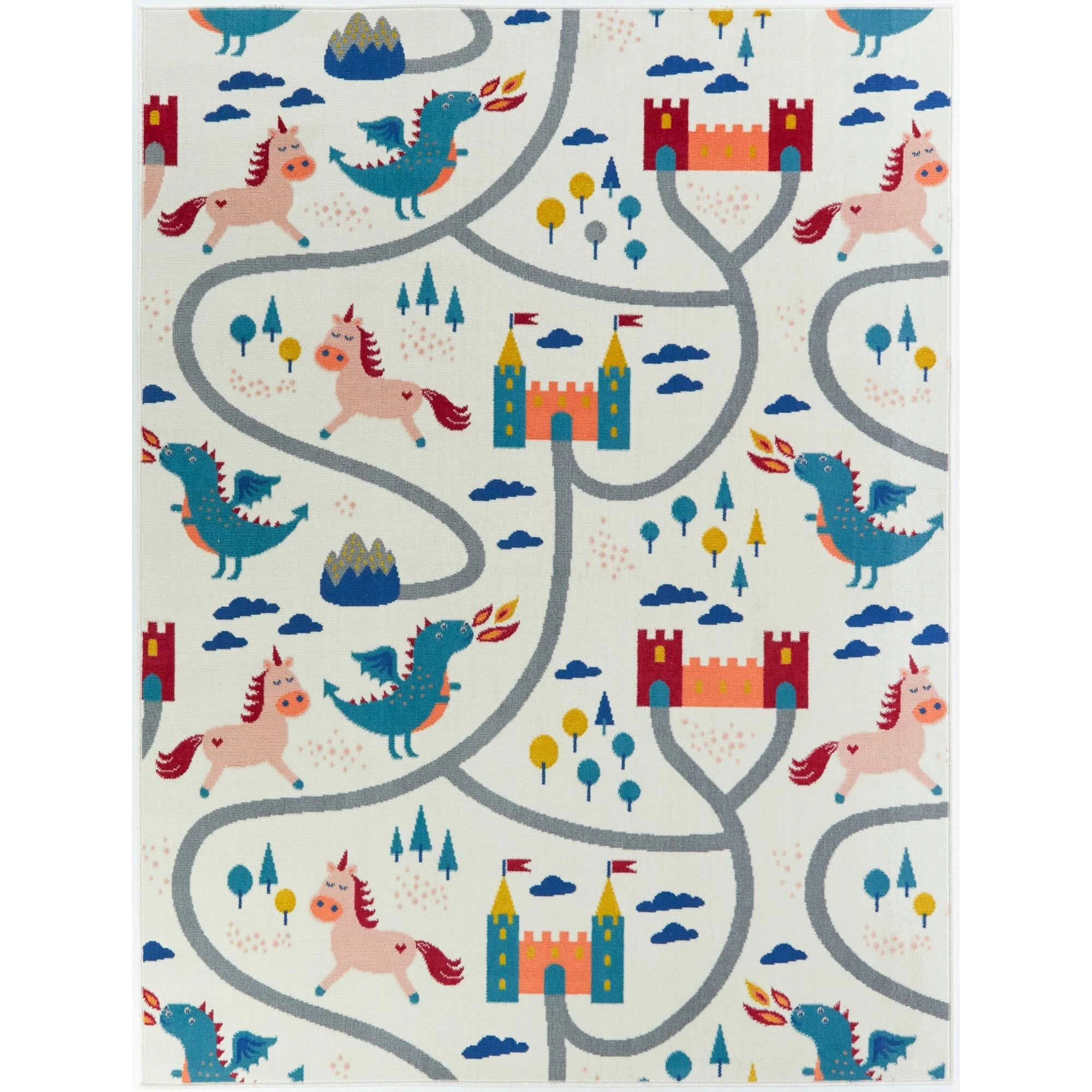 Balta Fantasy Road Pink 4 ft. x 6 ft. Kids Area Rug