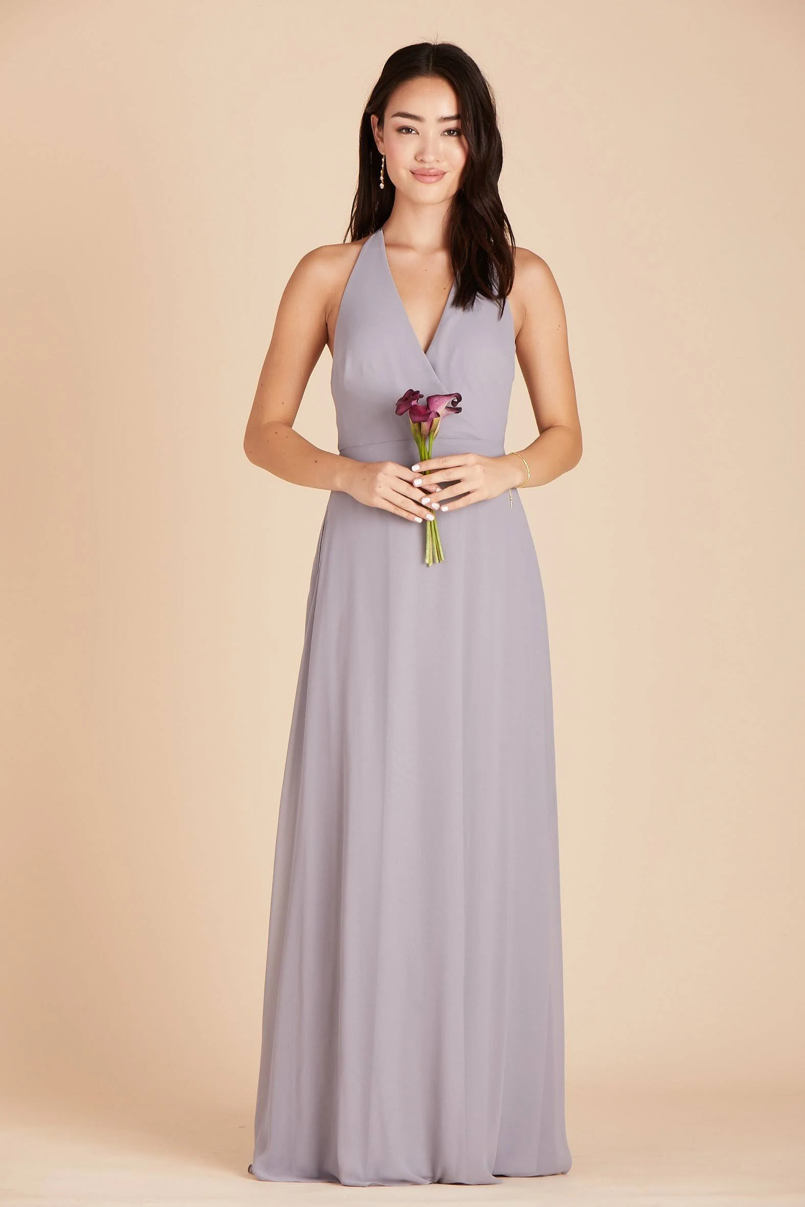 Birdy Grey Moni Convertible Chiffon Bridesmaid Dress in Silver 2XL / Silver