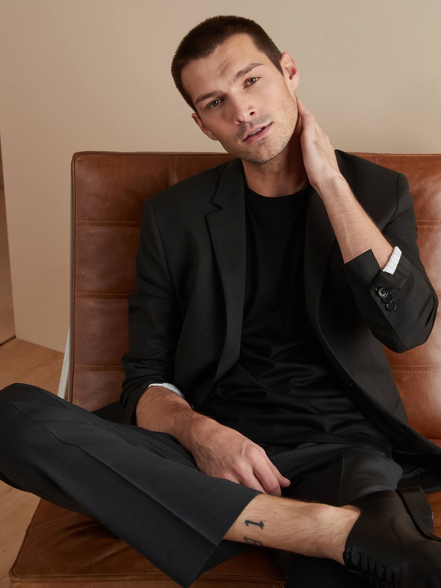 Banana Republic Men's Slim Solid Italian Wool Suit Jacket Charcoal Size 40 Short