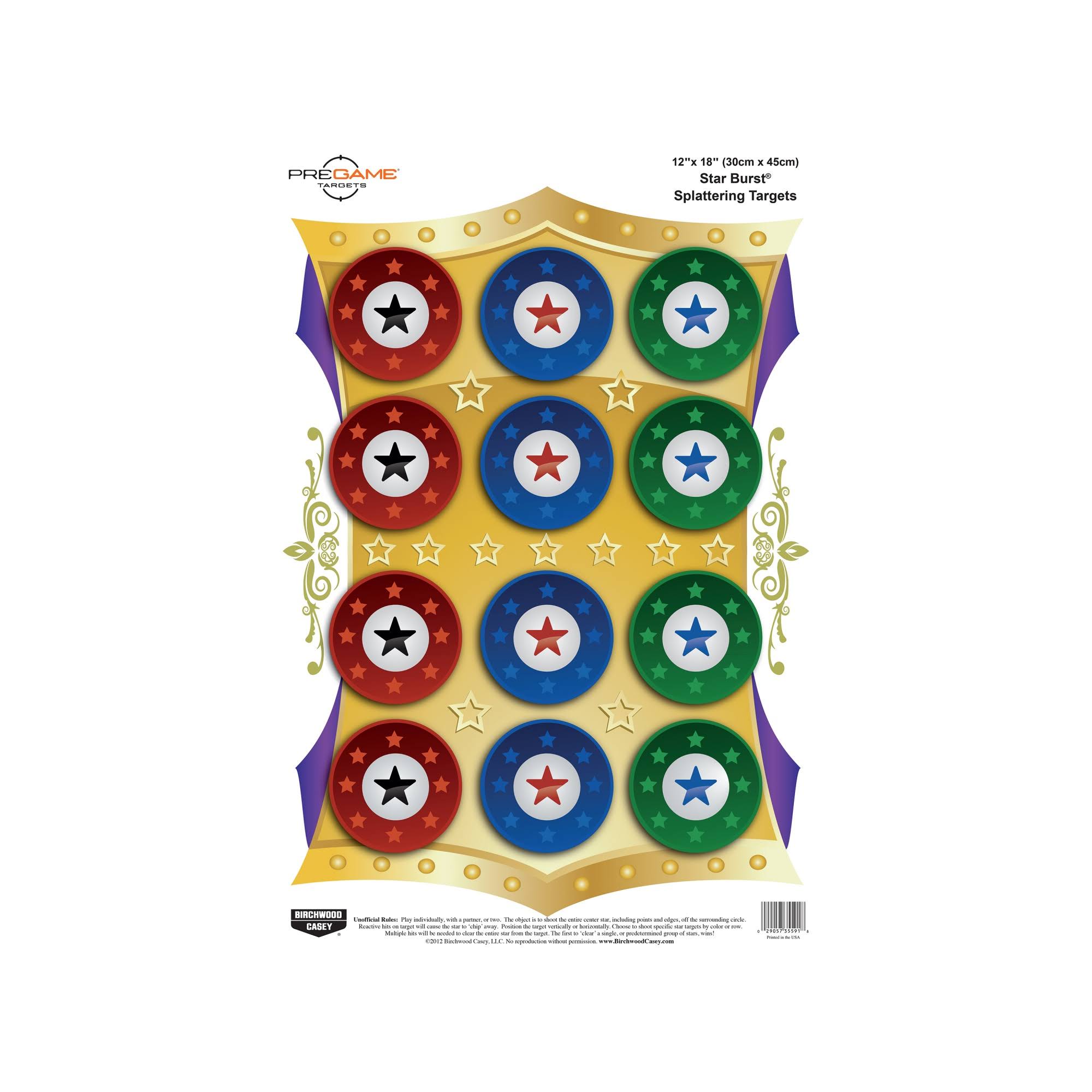 Birchwood Casey Pregame Targets (Per 100) Star Burst 12 x 18-inch