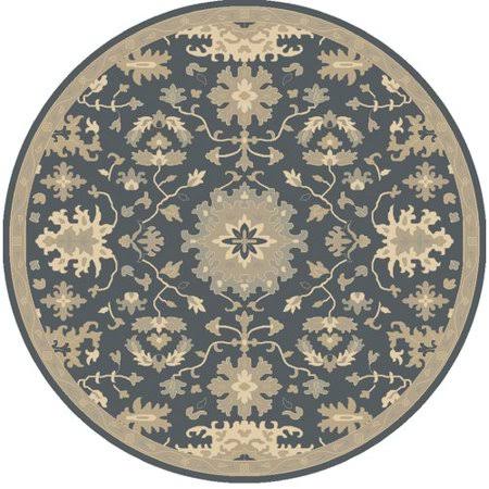 Charlton Home Willard Navy & Olive Area Rug Rug Size: Round 6&
