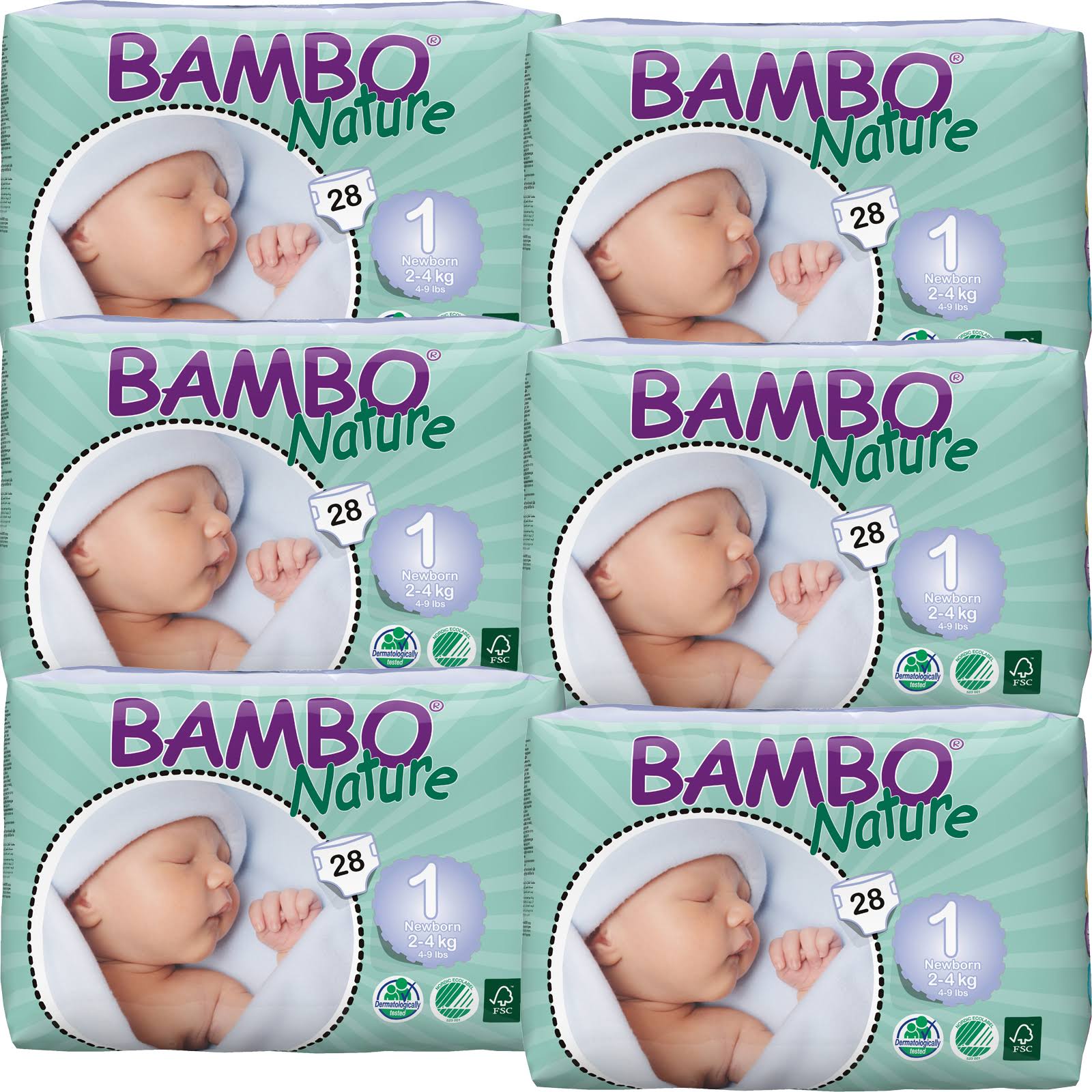 Bambo Nature Premium Eco-Friendly Diapers, 1 Newborn - 168 count