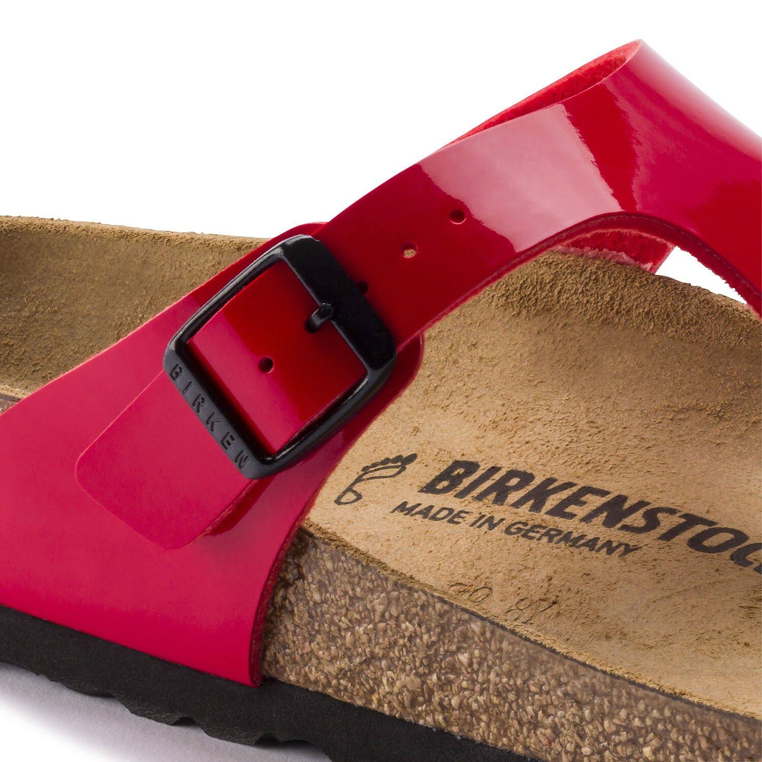Birkenstock Women's Gizeh Sandal - 39 - Cherry Patent