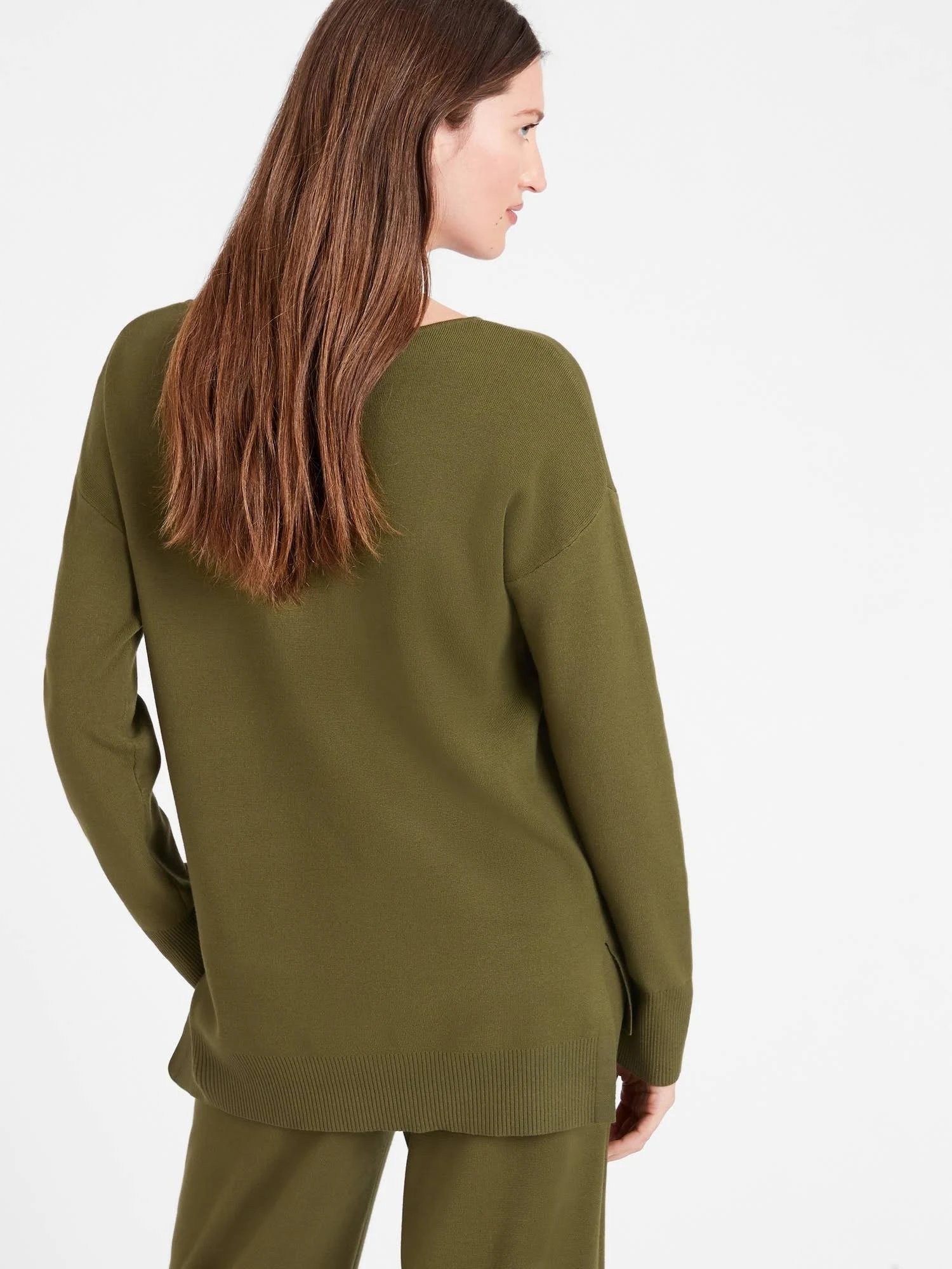 Banana Republic Women's Relaxed Sweater Tunic Dark Olive Green Size M