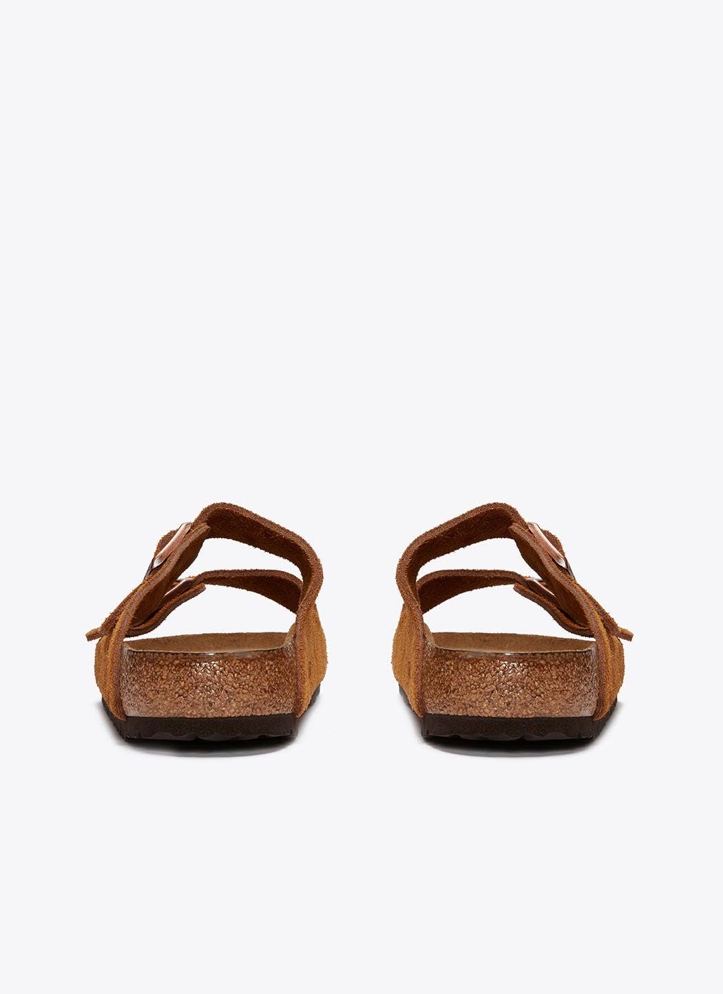 Birkenstock Arizona Suede Leather Mink Two-Strap Sandals