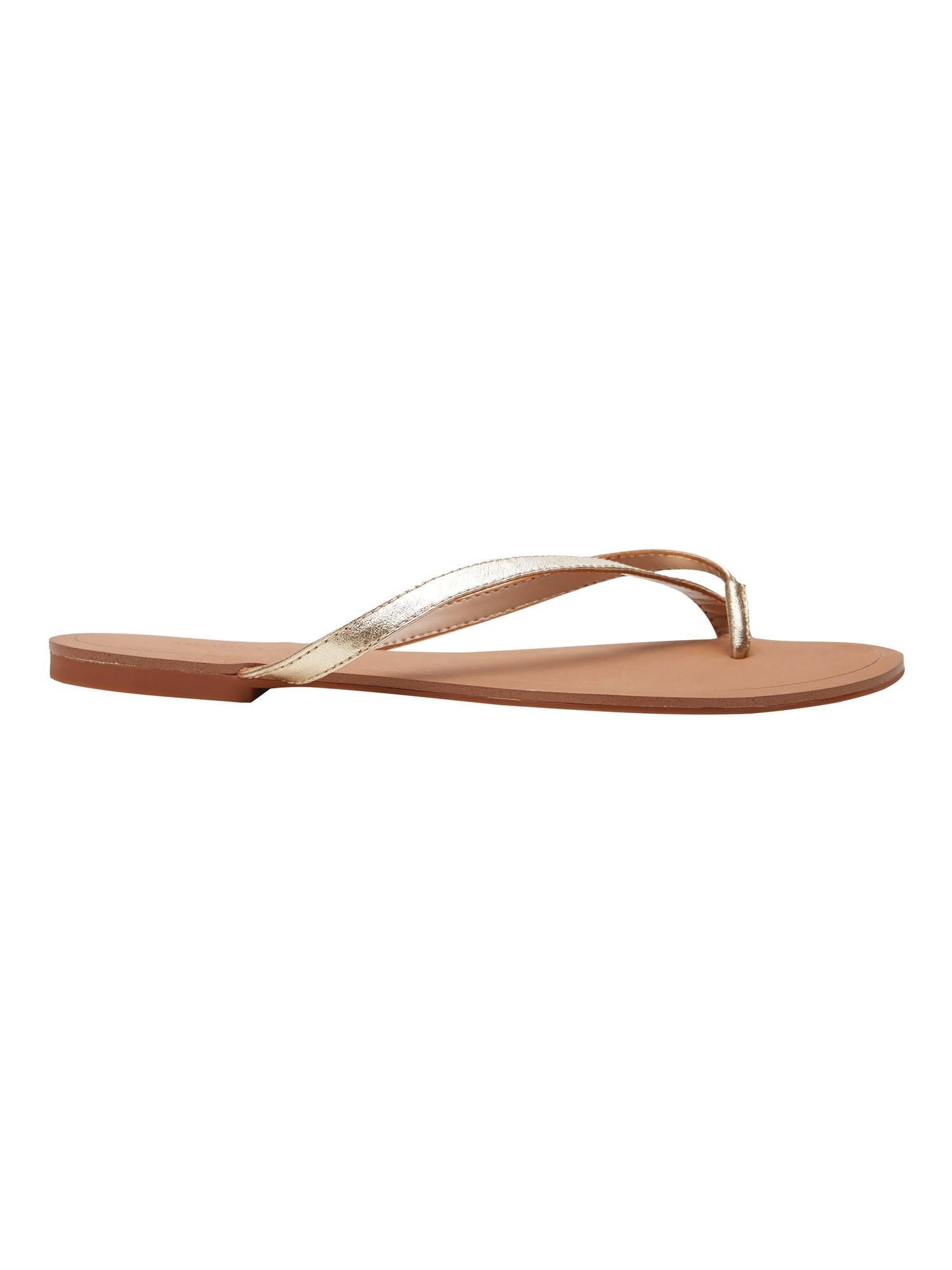 Banana Republic Women's Flip Flop Sandal Champagne Gold Leather Size 8