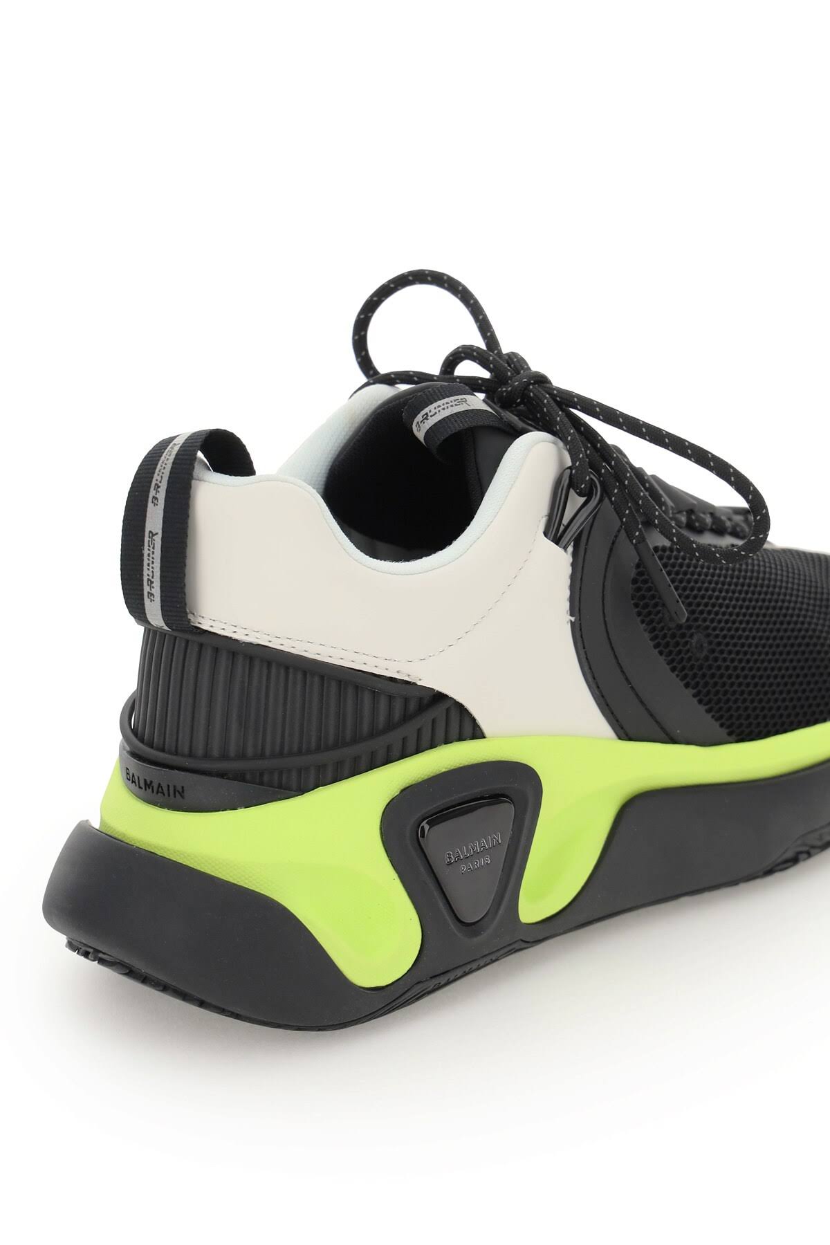 Balmain B-runner Sneakers 40 Black,White,Yellow Technical