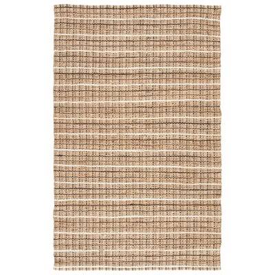 Birch Lane Heritage Caroline Handwoven Flatweave Jute/Sisal Cream/Navy Blue/Dark Gray Striped Area Rug Rug Size: Rectangle 8& x