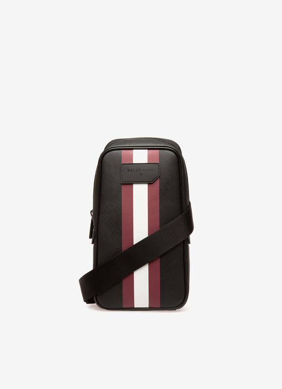 Bally Tanis Black, Coated Canvas Sling Bag in Black Os