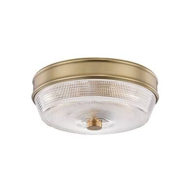 Flush Mount Lighting Grace 2-Light 10.25x22 Flush Mount Fixture Finish: Aged Brass