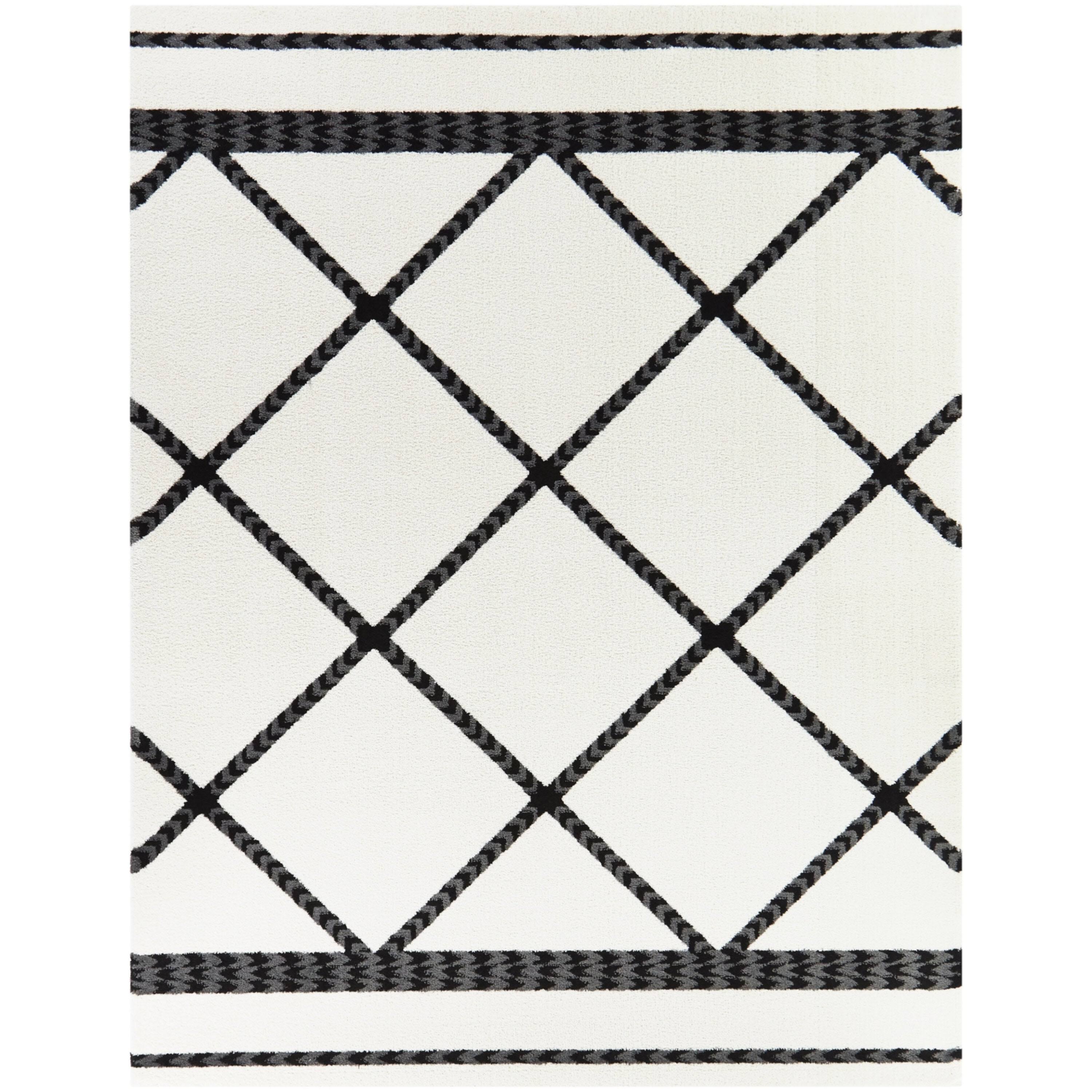 Nigel Modern Trellis Area Rug - 7&10x22 x 10& - Black
