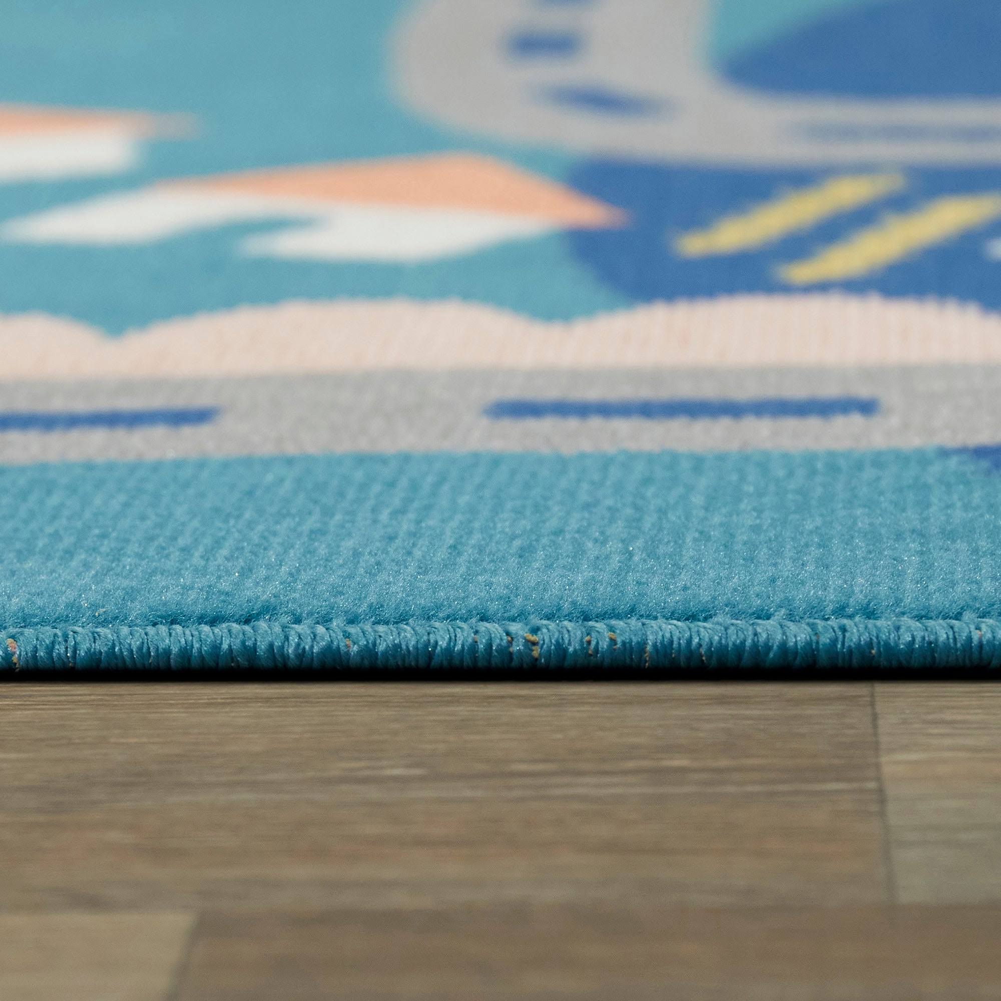 BALTA Rural Roadway Blue 5 ft. x 7 ft. Kids Area Rug