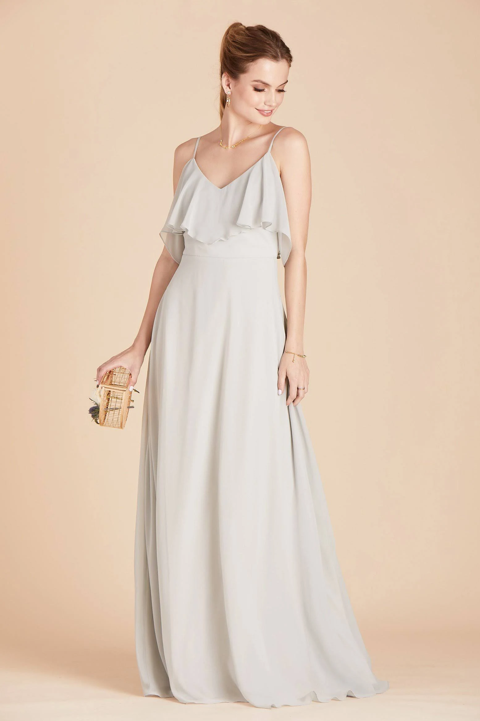 Jane Convertible Chiffon Bridesmaid Dress in Dove Gray Xs / Dove Gray