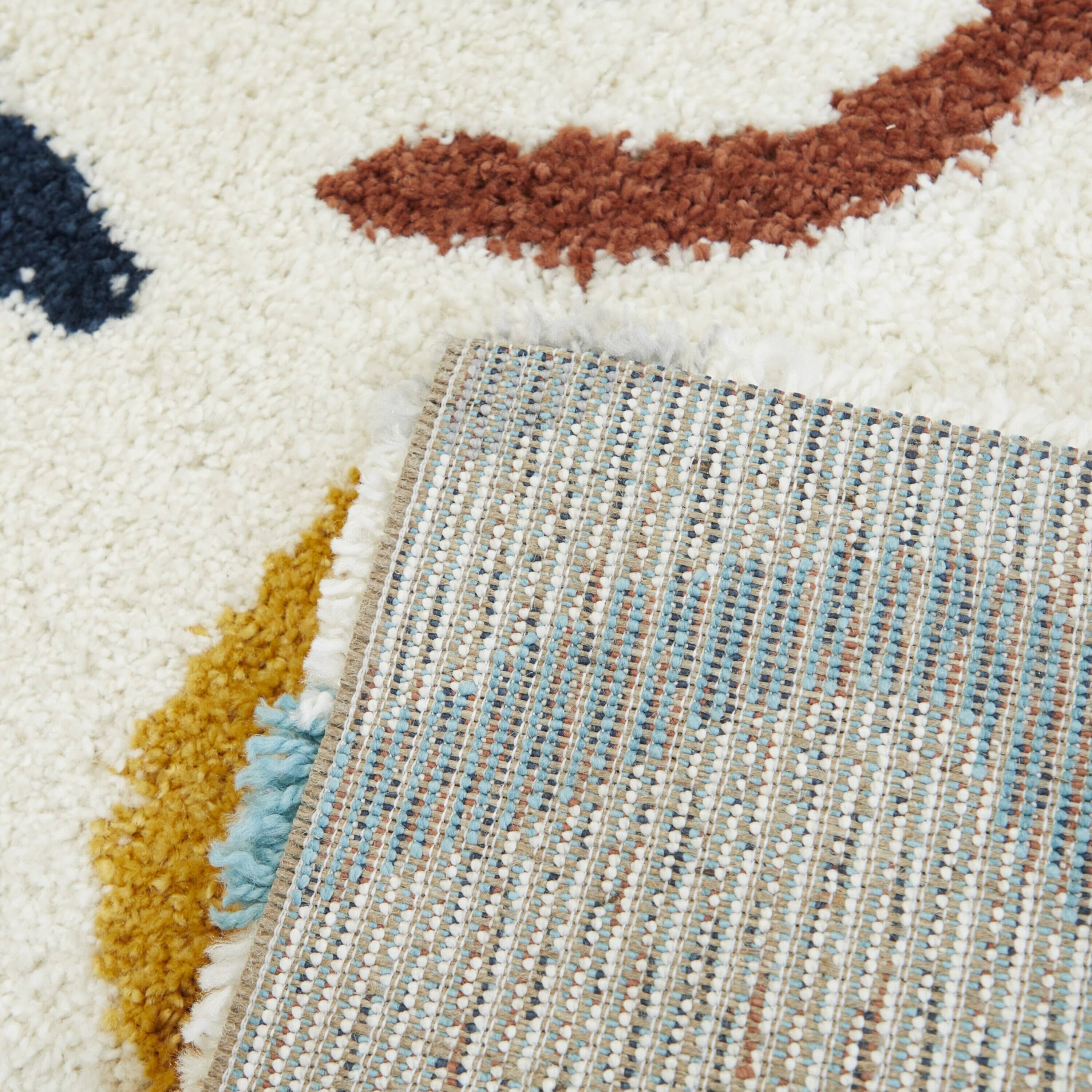 Seymour Modern Shag Area Rug - 5&3x22 x 7& - Multicolor