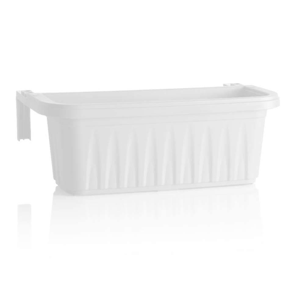 Apollo Exports International AP-30218WH 24x22 Adjustable Railing Planter, White