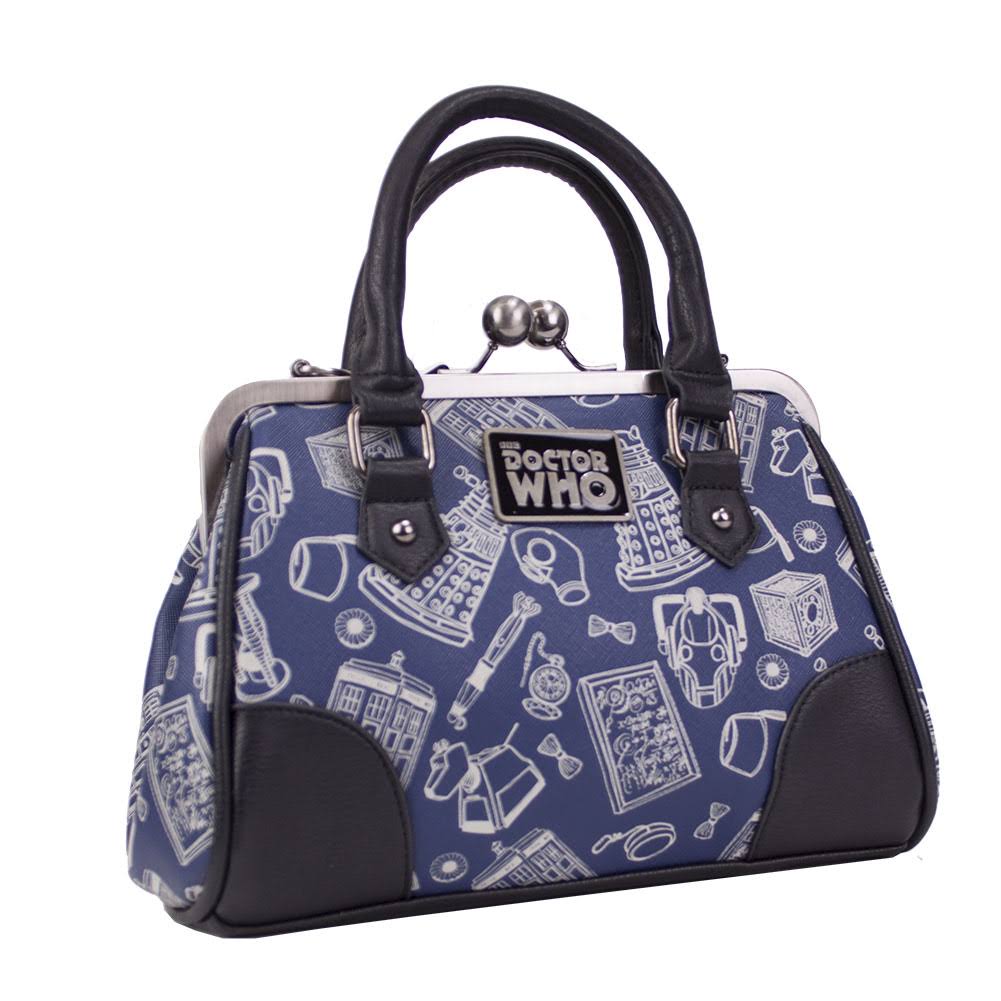 Doctor Who Scribble Art Kisslock Bag Handbag Purse Satchel