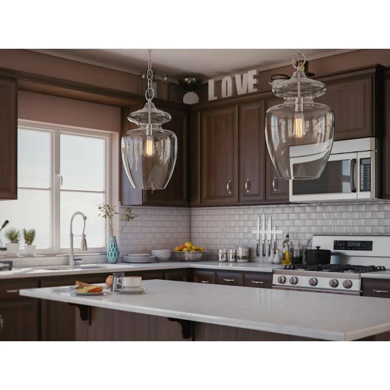Sussex 1-Light Schoolhouse Pendant Shade Color: Clear
