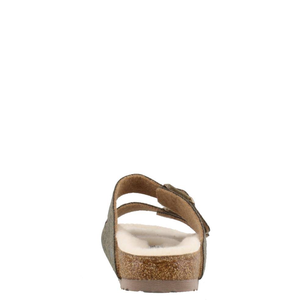 Birkenstock Arizona Happy Slide Sandal Khaki Wool