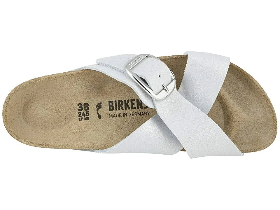 Birkenstock Women's Siena Big Buckle, Washed Metallic White Size: 42 N