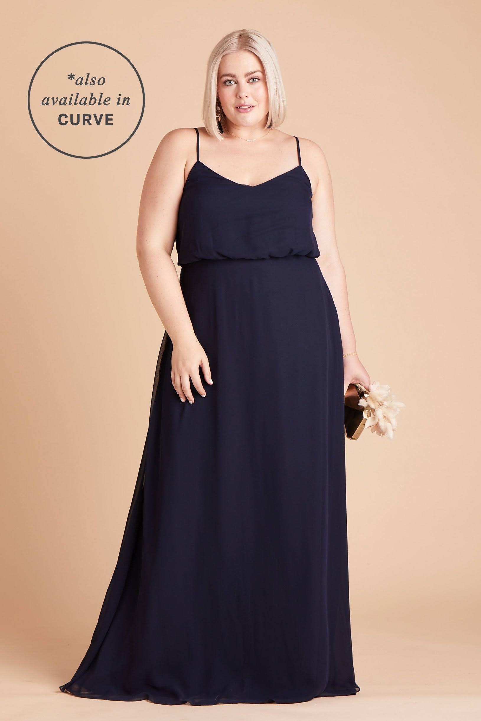 Birdy Grey Gwennie Chiffon Bridesmaid Dress in Navy Xs / Navy
