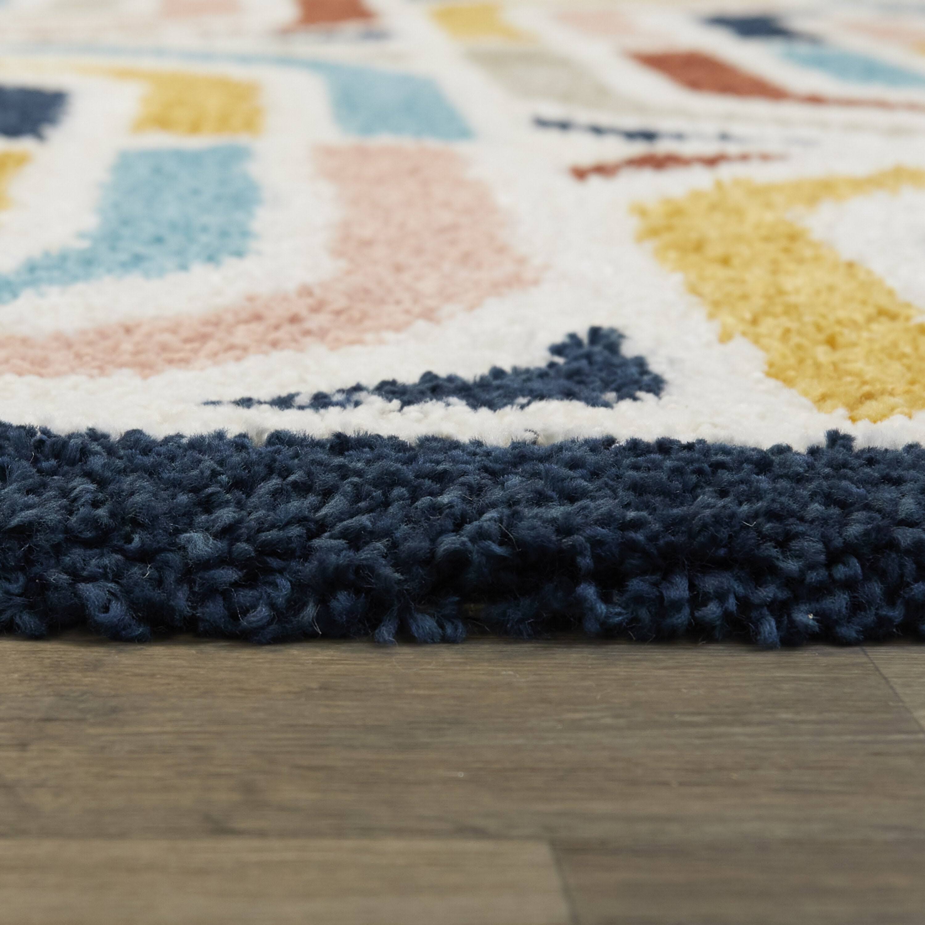 Sylvie Modern Shag Area Rug - 3&11x22 x 5&7x22 - Multicolor