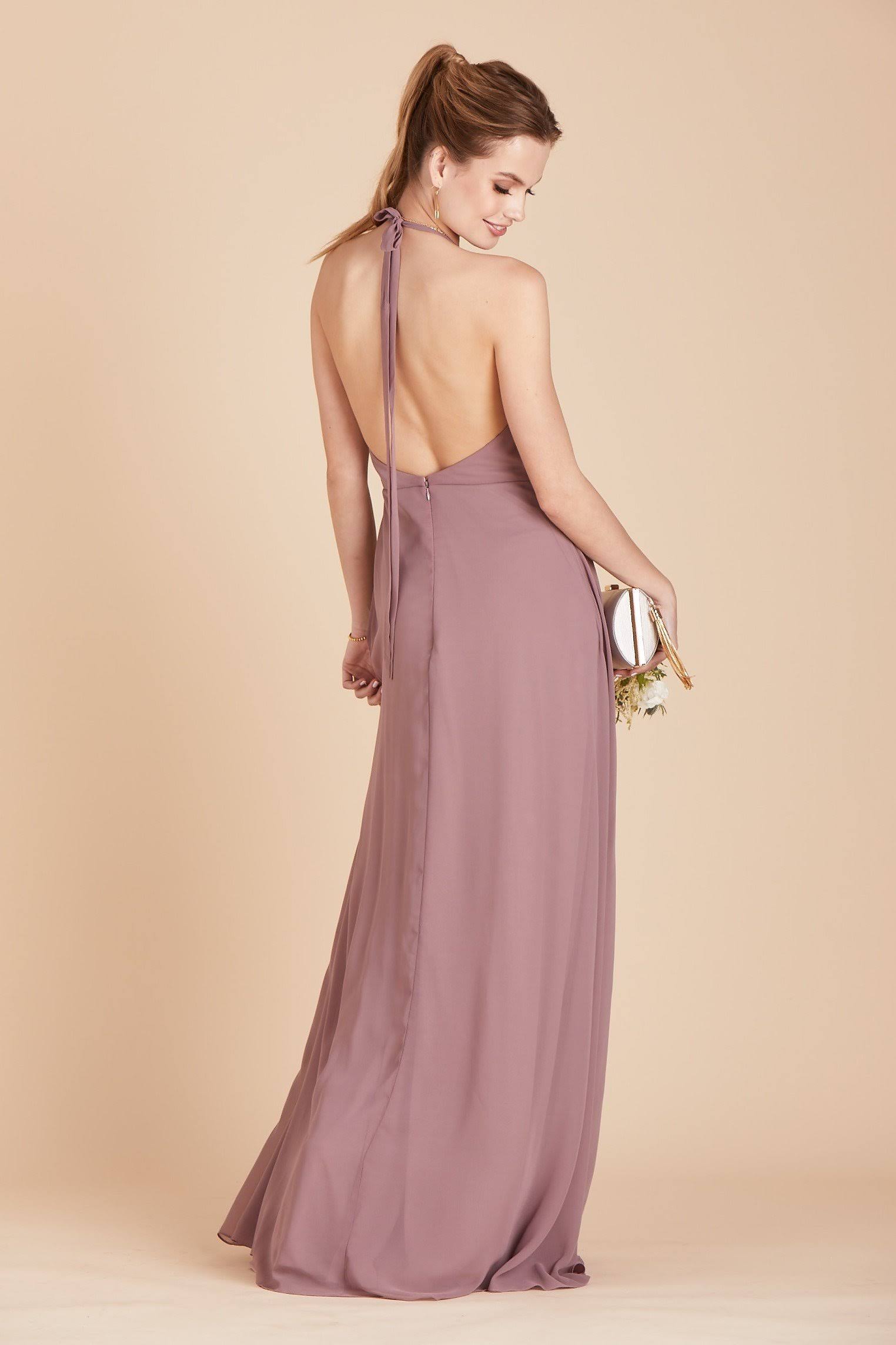 Moni Convertible Chiffon Bridesmaid Dress in Dark Mauve S / Dark Mauve
