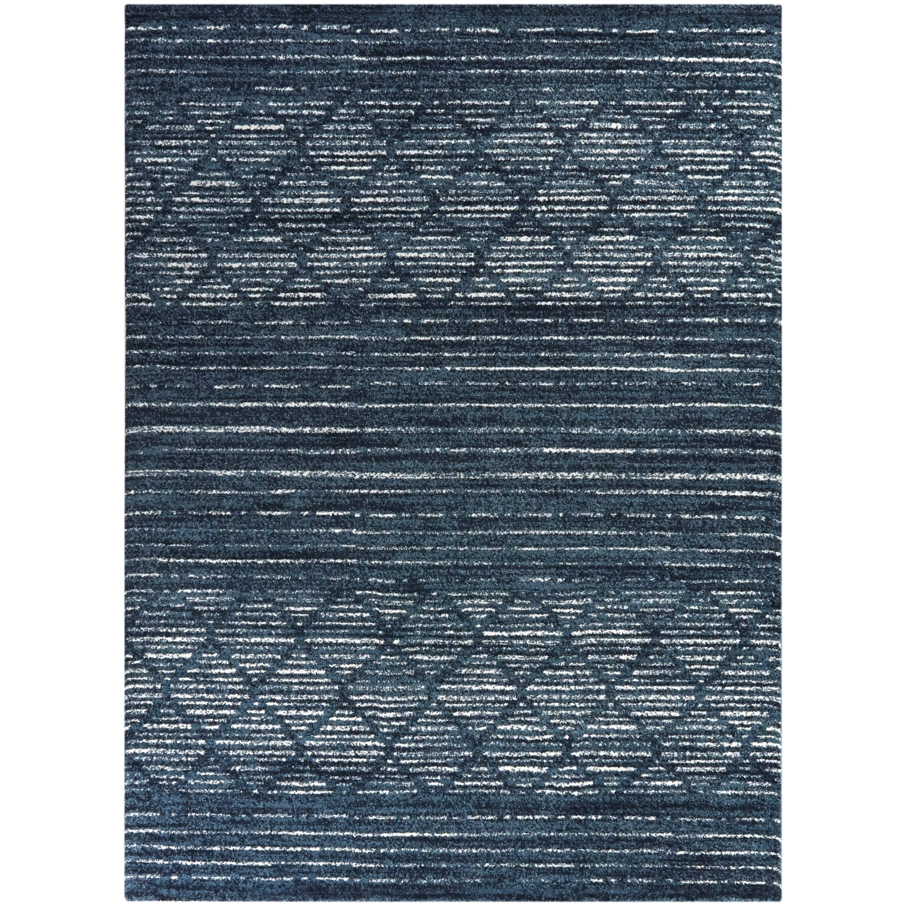 Madera Striped Contemporary Area Rug - 7&10x22 x 10& - Navy Blue