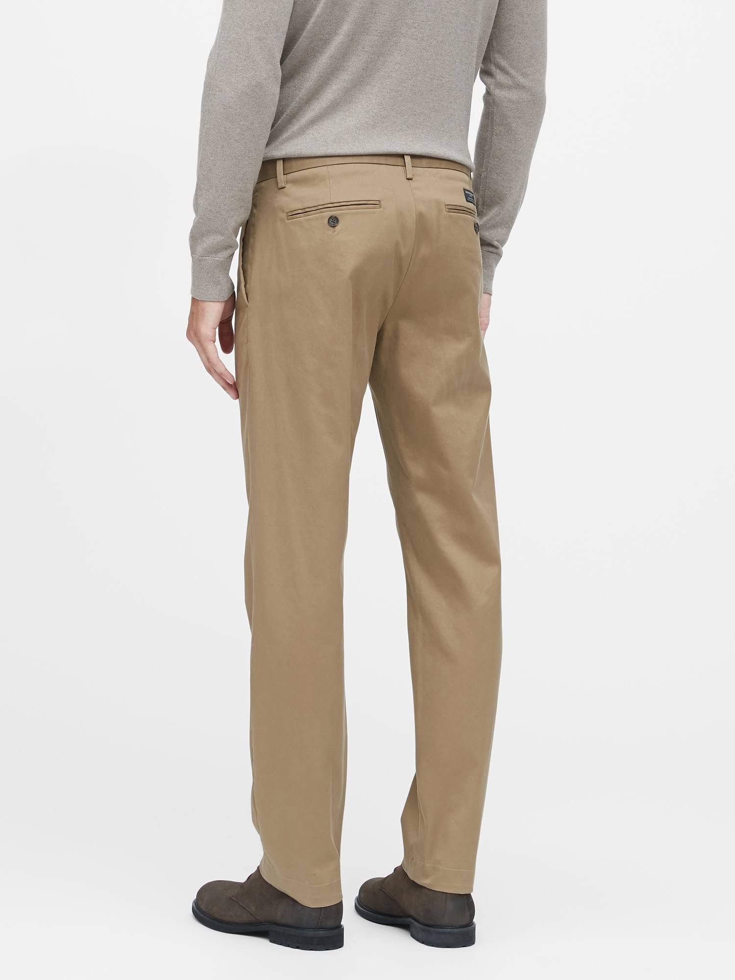 Banana Republic Men's Emerson Straight Rapid Movement Chino Pant Airforce Khaki Size 42W 34L