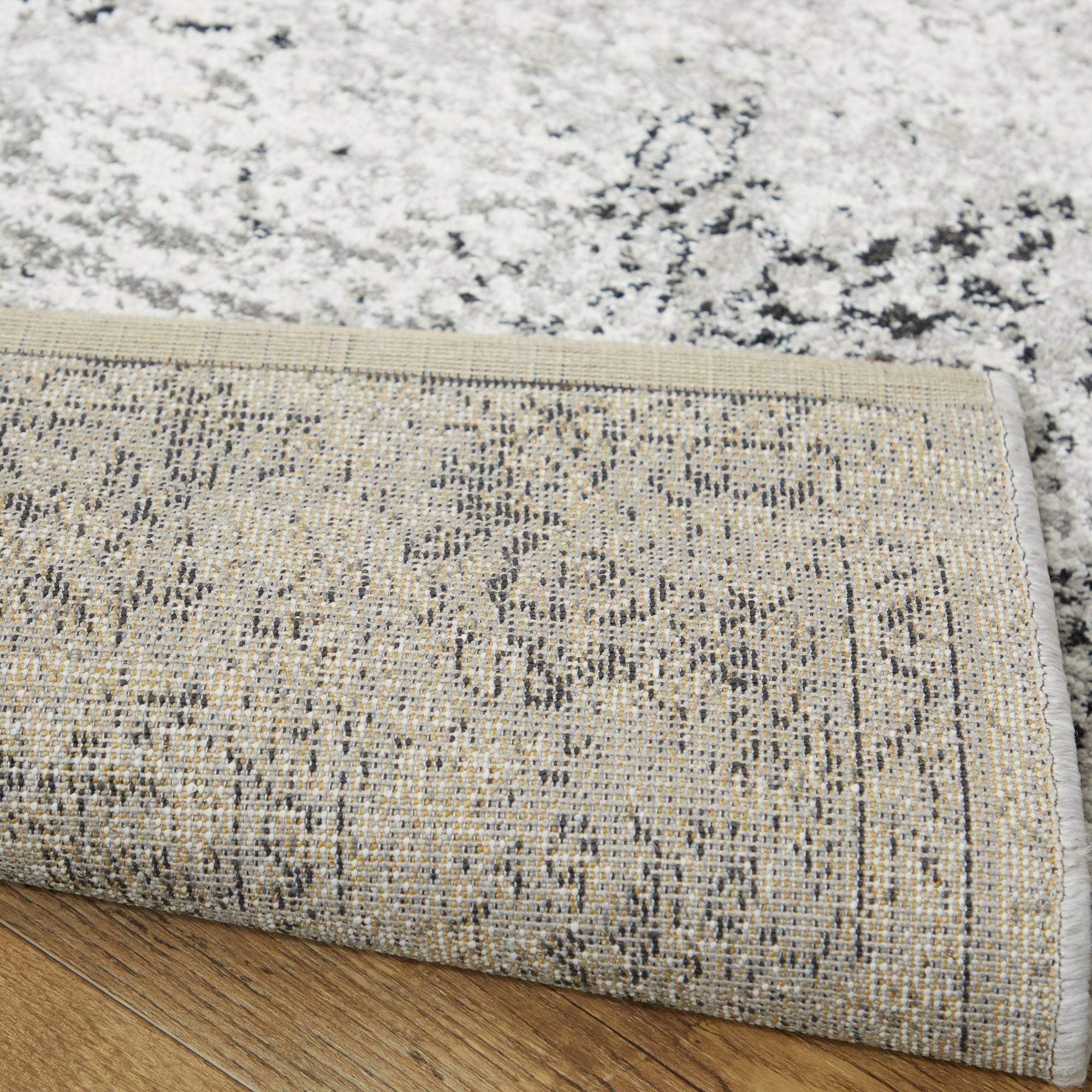 Casteau Distressed Oriental Area Rug - 2' x 7' Runner - Medium Grey