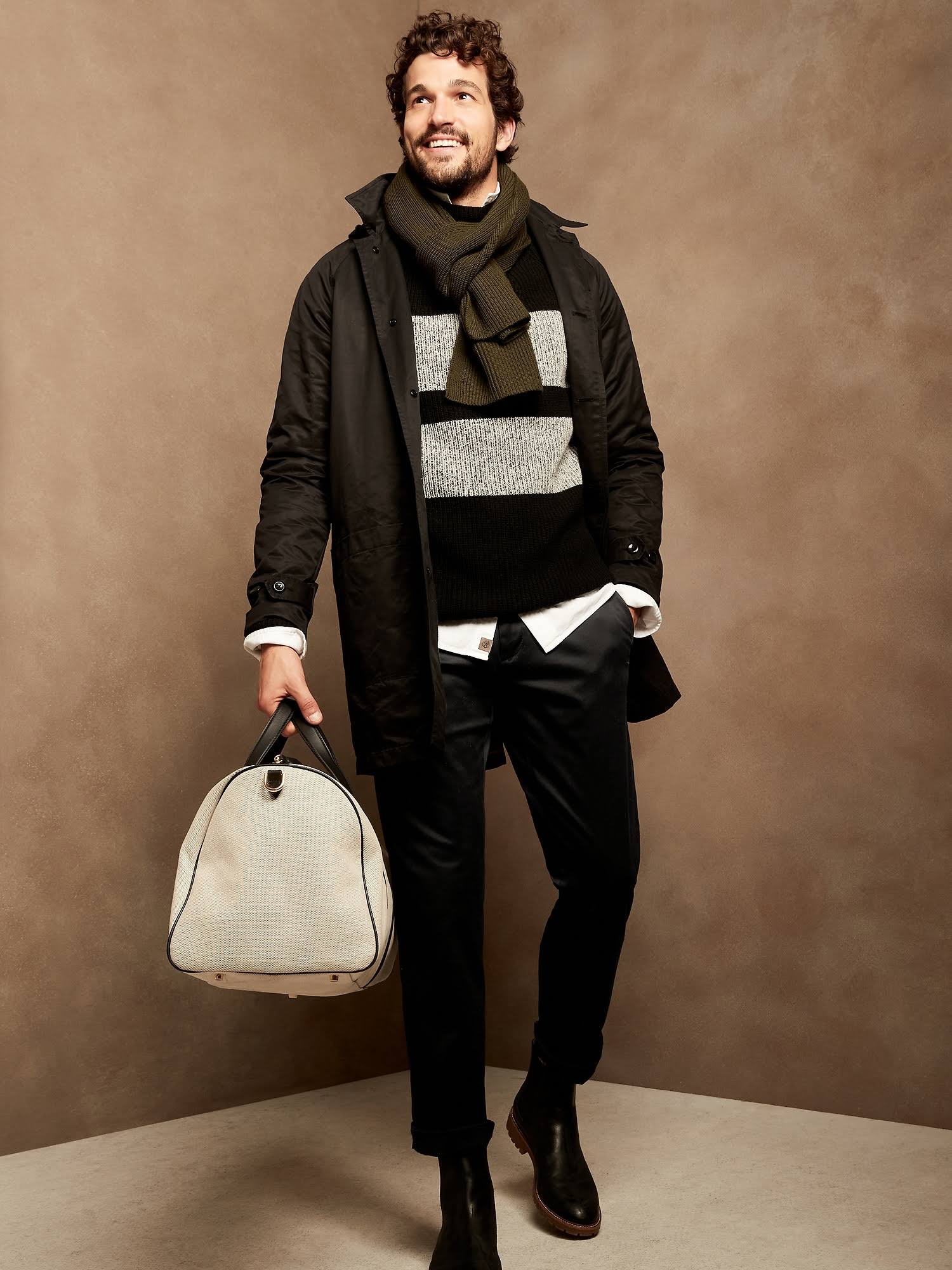 Banana Republic Men's Aiden Slim Rapid Movement Chino Pant Black Size 32W 34L