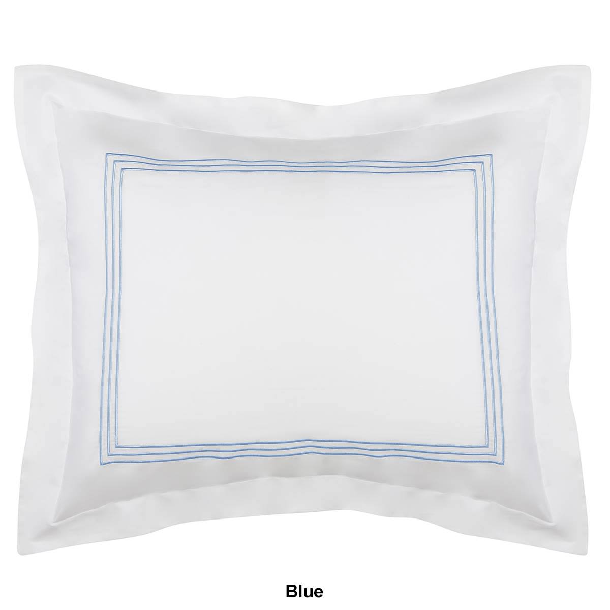 Cassadecor Embroidered Triple Line Bedding Sham Set - Black - Standard