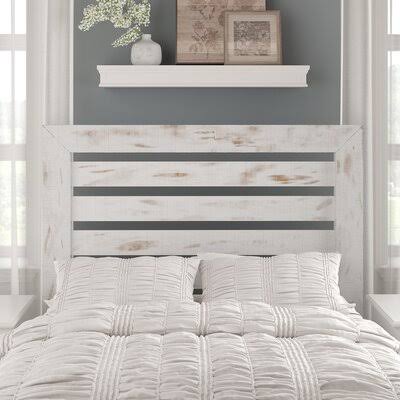 Lockridge Slat Headboard Size: Queen, Color: Distressed White