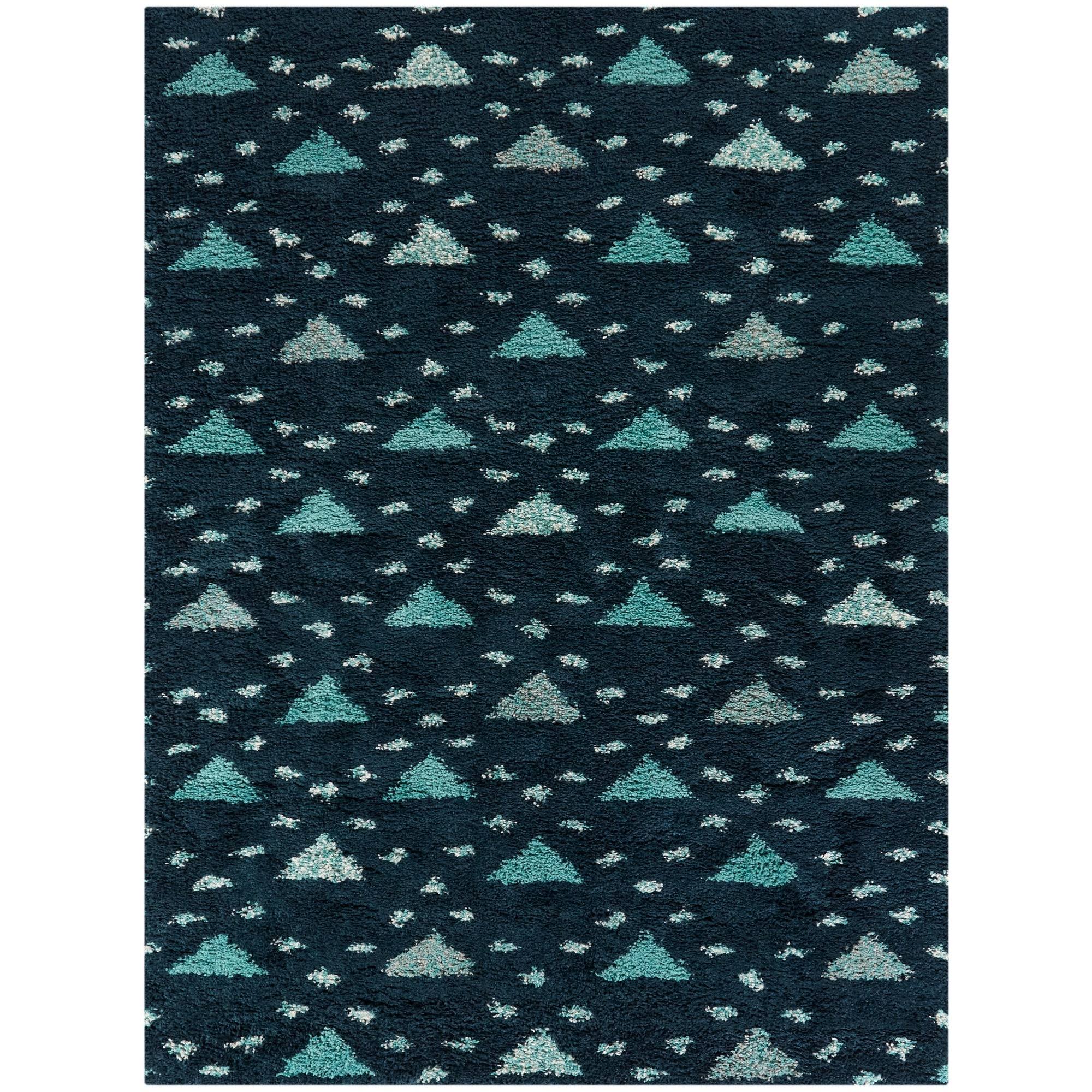 Balta Belmonte Navy 8 ft. x 10 ft. Geometric Shag Area Rug, Blue