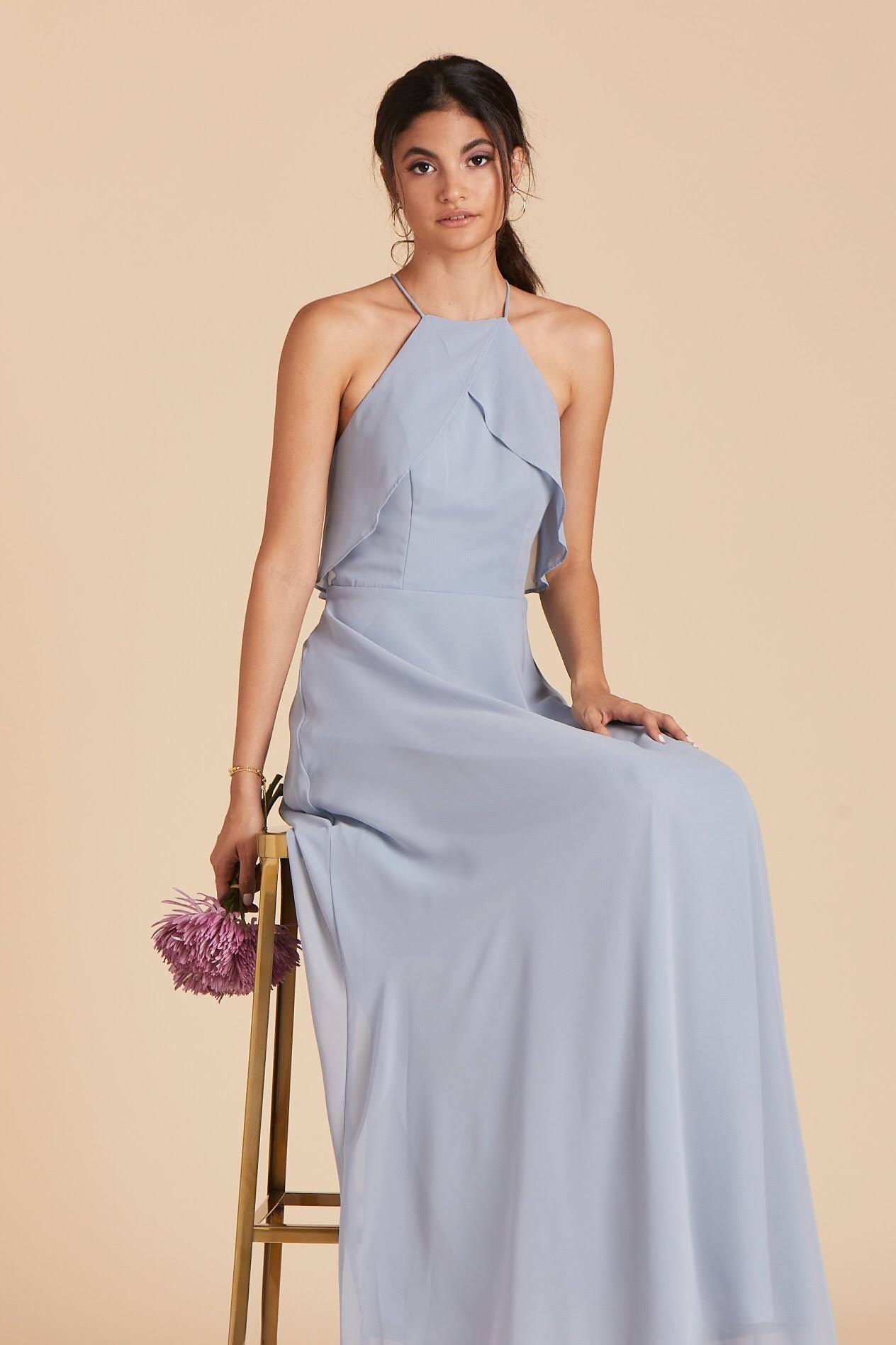 Jules Chiffon Bridesmaid Dress in Dusty Blue Xs / Dusty Blue