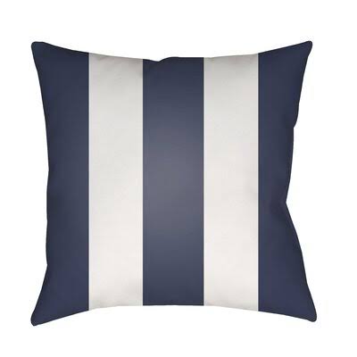 Athena Vertical Stripe Indoor/Outdoor Throw Pillow Birch Lane Color: Blue & White, Size: 18x22 H x 18x22 W