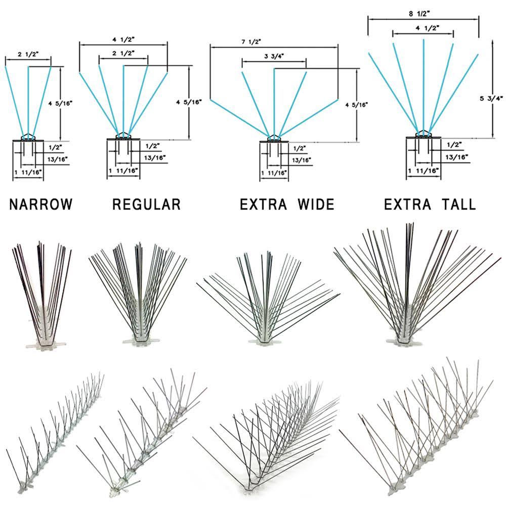 Bird-X EWS-50 Extra Wide Stainless Steel Spikes,50Ft.