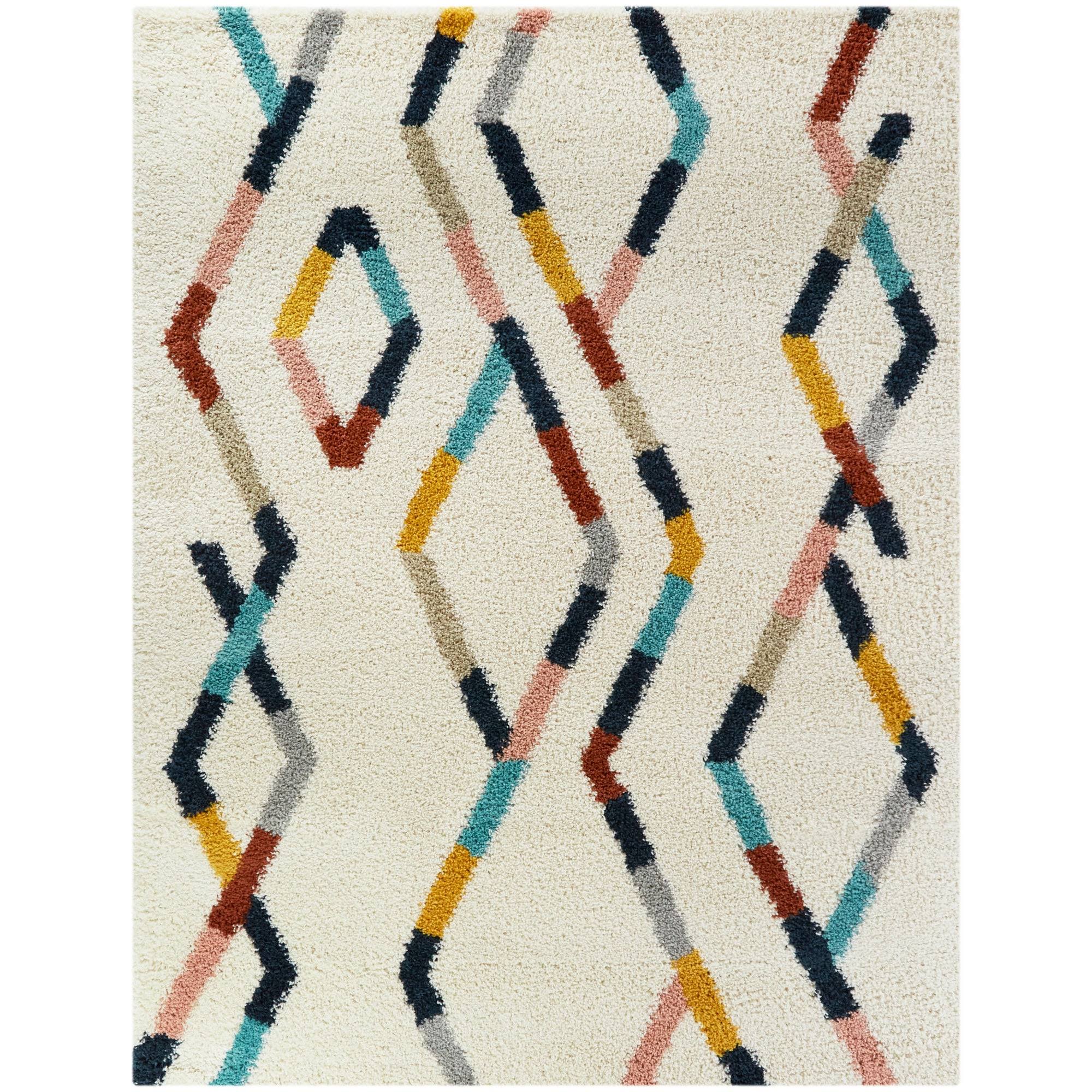 BALTA Kessler Cream 5 ft. x 7 ft. Contemporary Shag Area Rug, Ivory