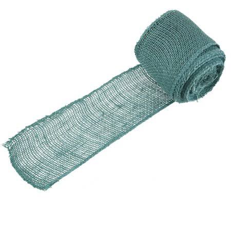 BambooMN Brand - 3x22 inch Wide Burlap Fabric Craft Ribbon - 10 Yards - Hemp Jute -Steel Blue X10
