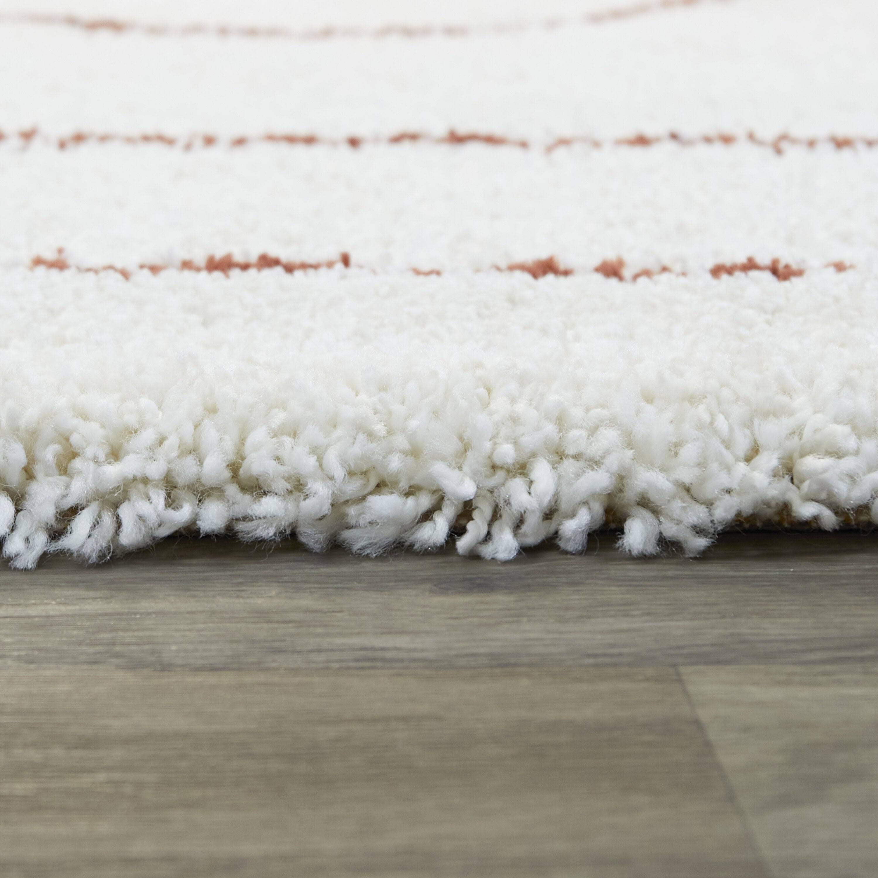 Pavel Geometric Shag Area Rug - 7&10x22 x 10& - Rust