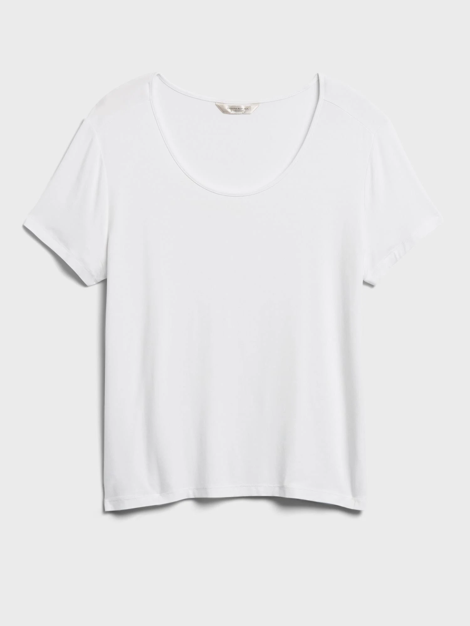 Banana Republic Women's Threadsoft Scoop-Neck T-Shirt White Size Xxs
