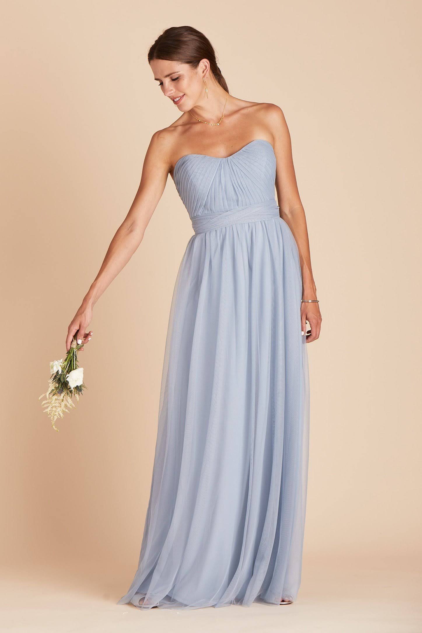 Birdy Grey Christina Convertible Tulle Bridesmaid Dress in Dusty Blue M / Dusty Blue