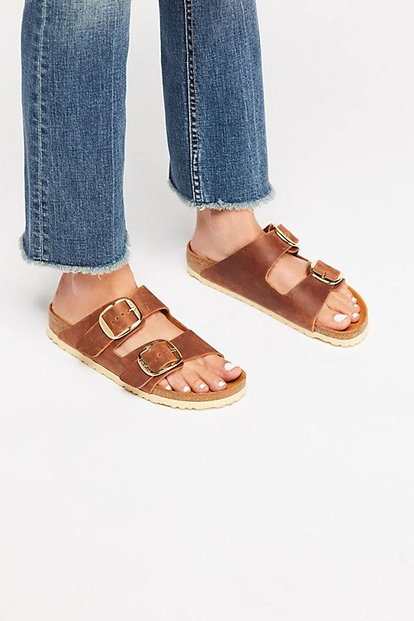 Arizona Big Buckle Birkenstock Sandals by Birkenstock at Free People in Brown