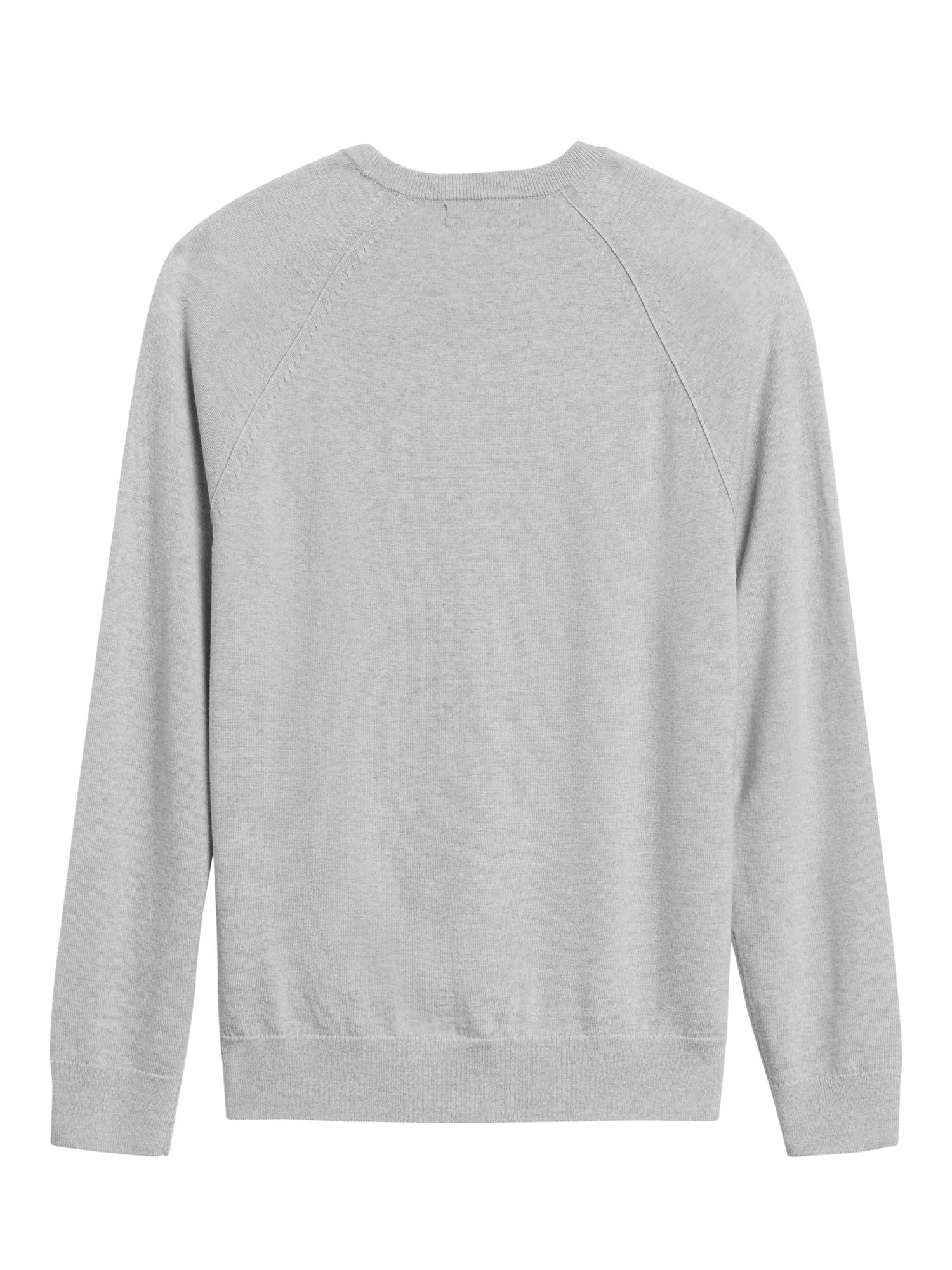 Banana Republic Men's Italian Merino Crew Sweater-Neck Sweater Pale Gray Size S