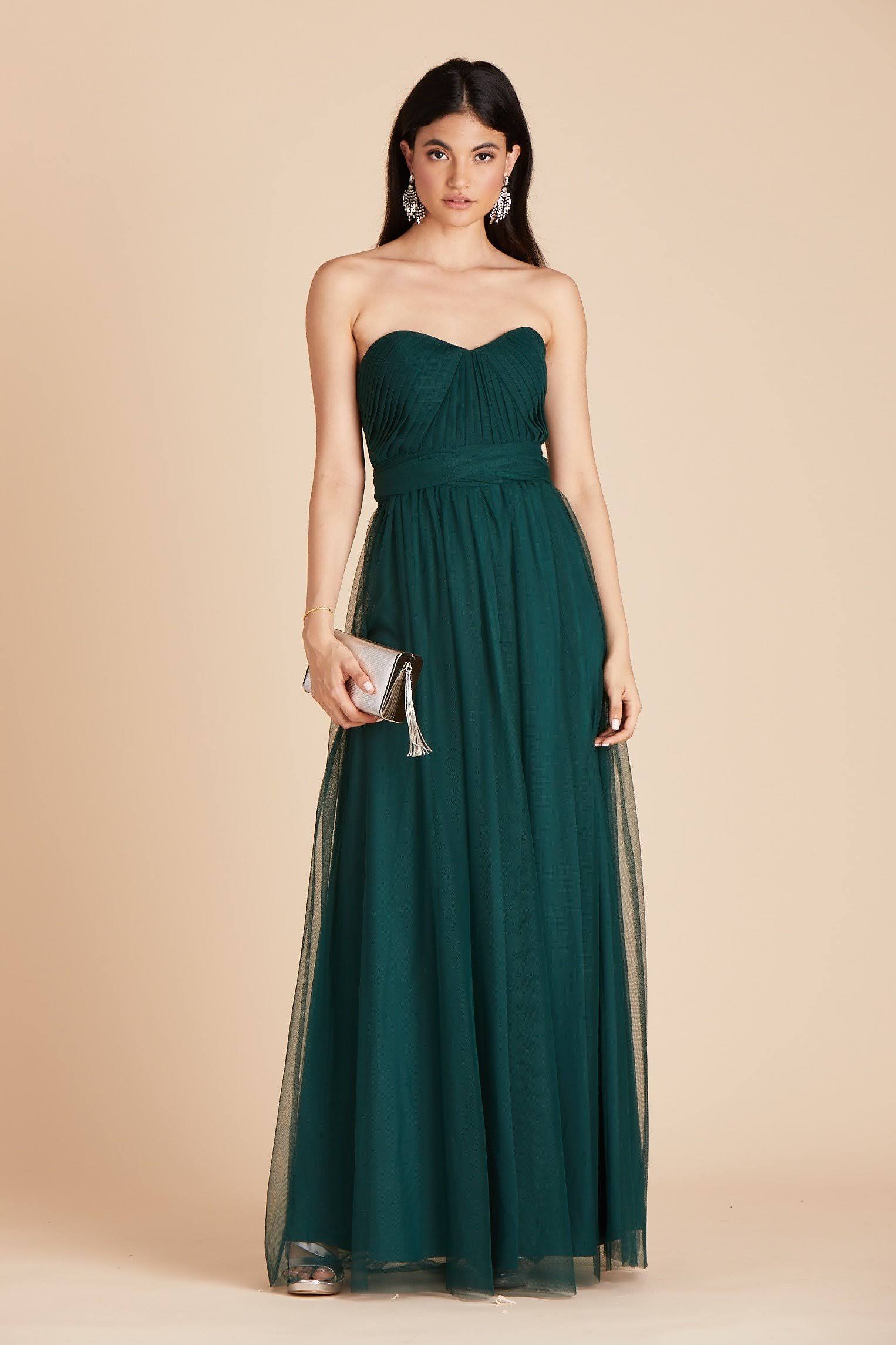 Birdy Grey Christina Convertible Tulle Bridesmaid Dress in Emerald XXL / Emerald