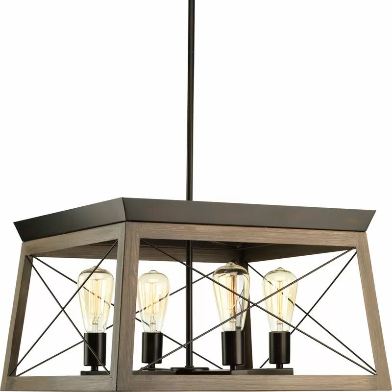 Delon 4 - Light Lantern Rectangle Chandelier Finish Graphite