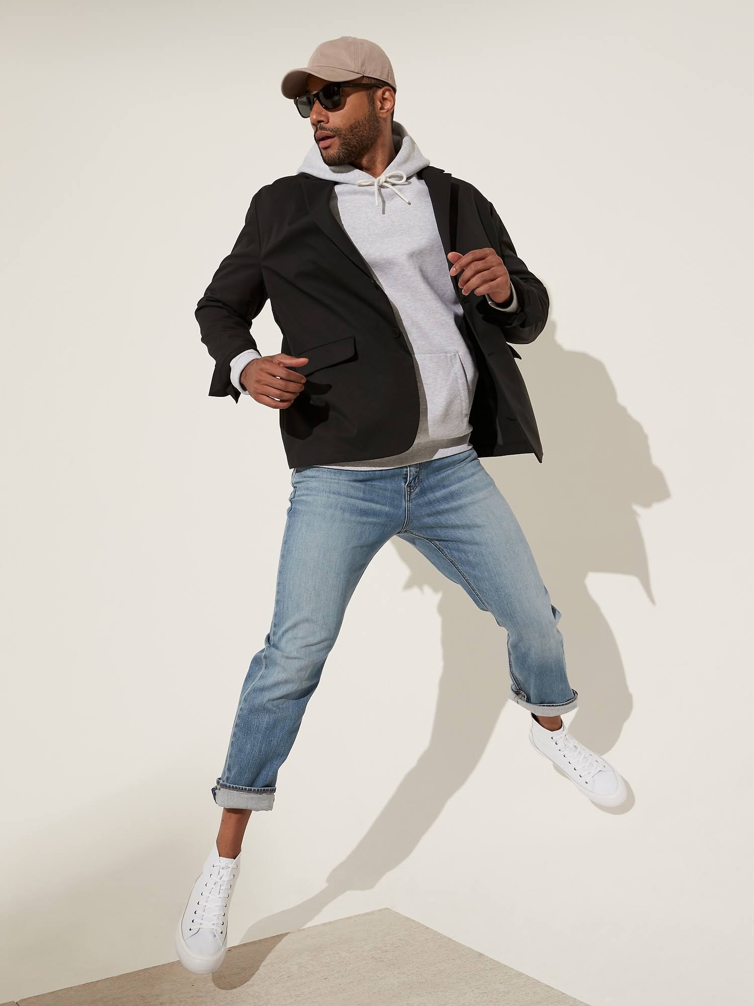 Banana Republic Men's Heavyweight Fleece Hoodie Gray Heather Size L