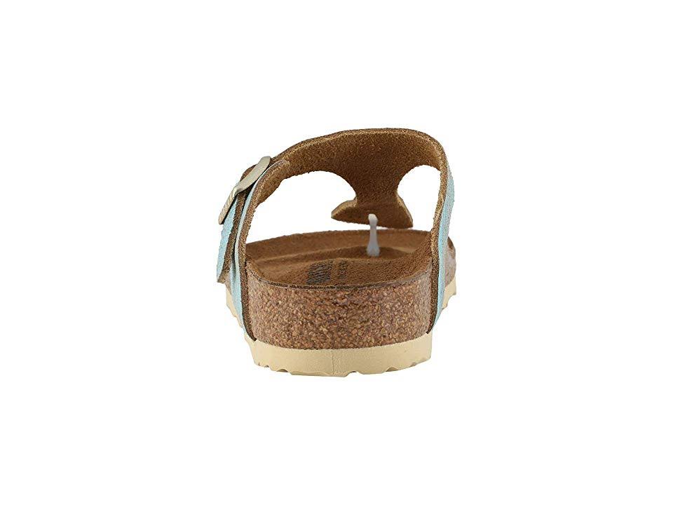 Birkenstock Gizeh - Leather (Washed Metallic Aqua) Women's Sandals