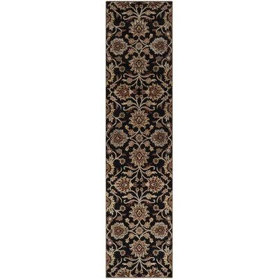 Arden Floral Handmade Tufted Wool Black/Camel Area Rug Birch Lane Rug Size: Runner 3& x 12&