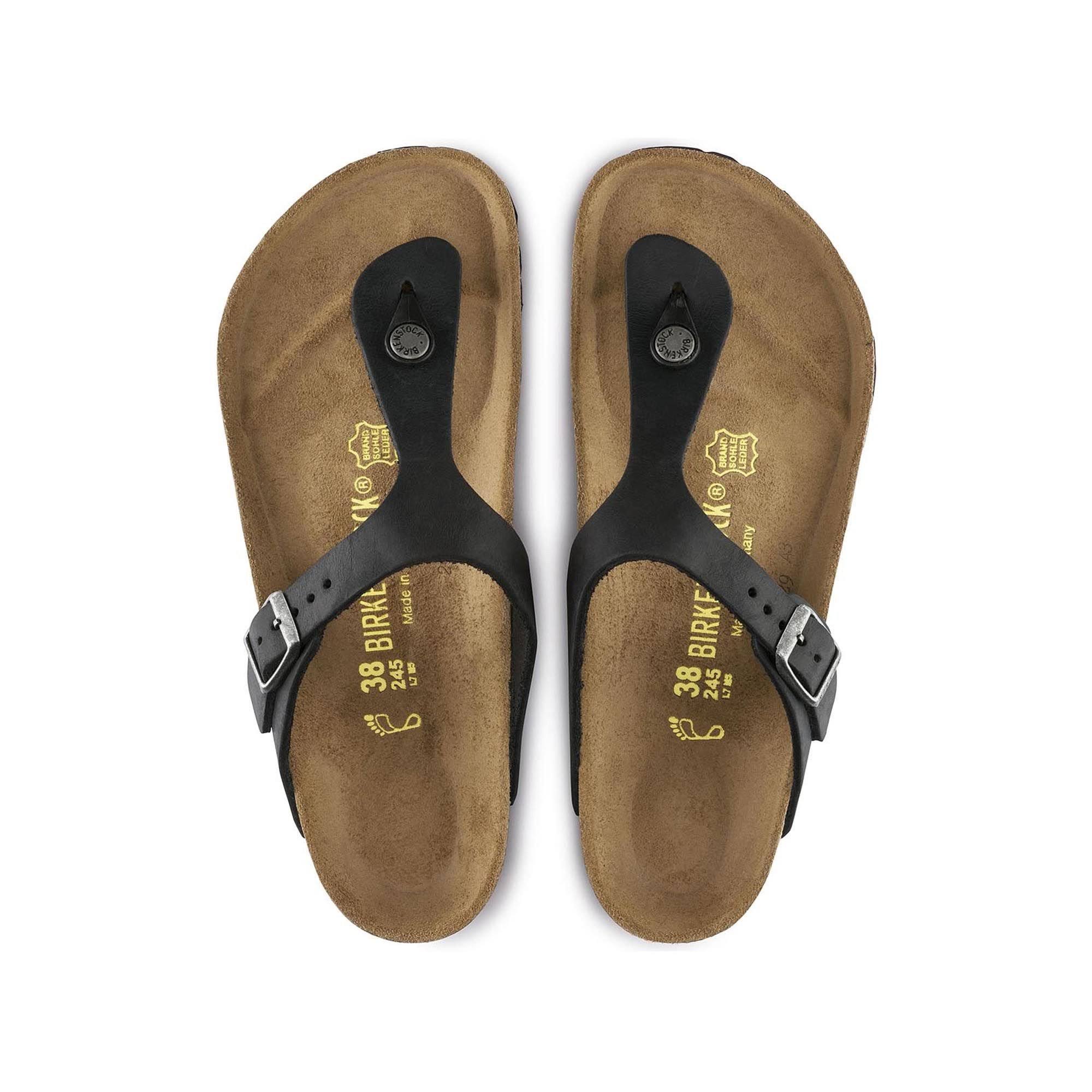 Birkenstock Women's Gizeh Sandal - 36 - Black Oiled Leather